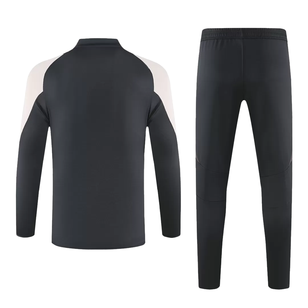 Real Madrid 1/4 Zip Tracksuit Gray - Image 2