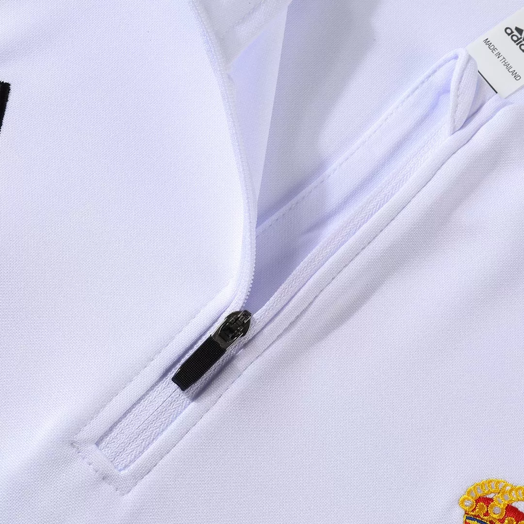 Real Madrid 1/4 Zip Tracksuit 2025/26 Kids White - Image 7