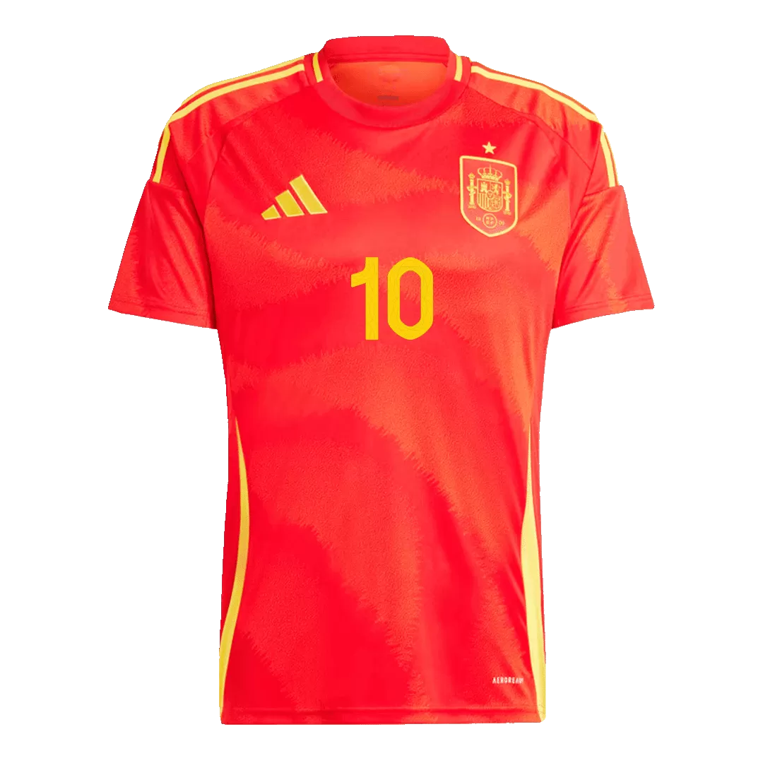 OLMO #10 Spain Home Soccer Jersey EURO - Image 2