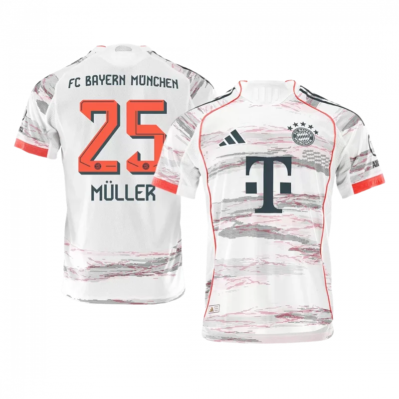 MÜLLER #25 Bayern Munich Away Authentic Soccer Jersey 2025/26