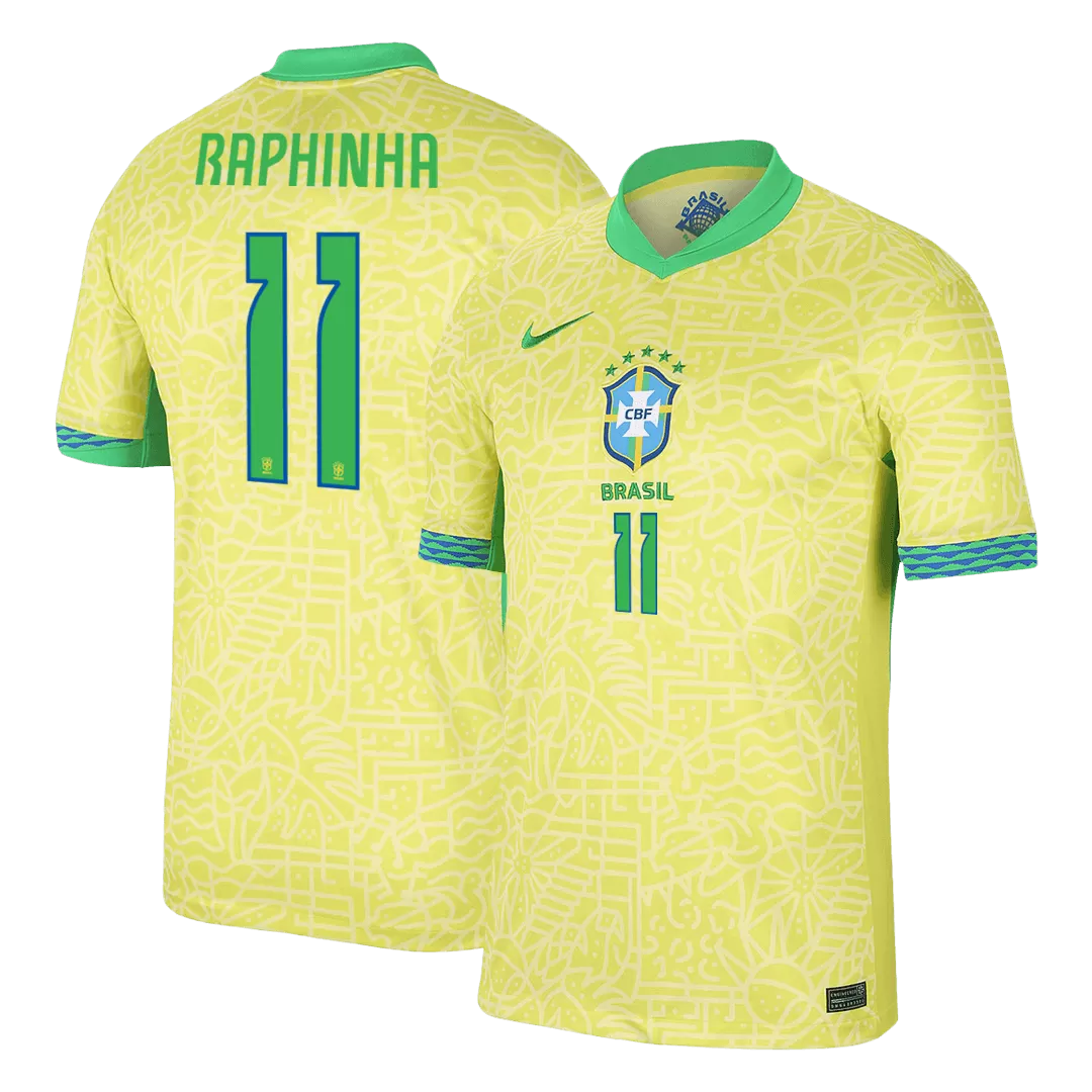 RAPHINHA #11 Brazil Home Soccer Jersey Copa America