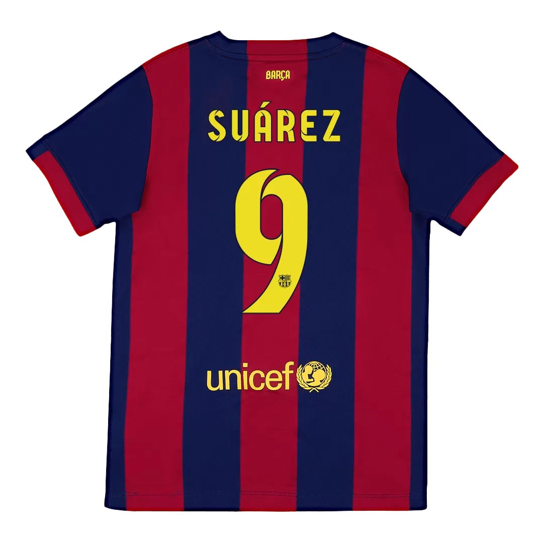 Vintage Soccer Jersey SUÁREZ #9 Barcelona Home 2014/15