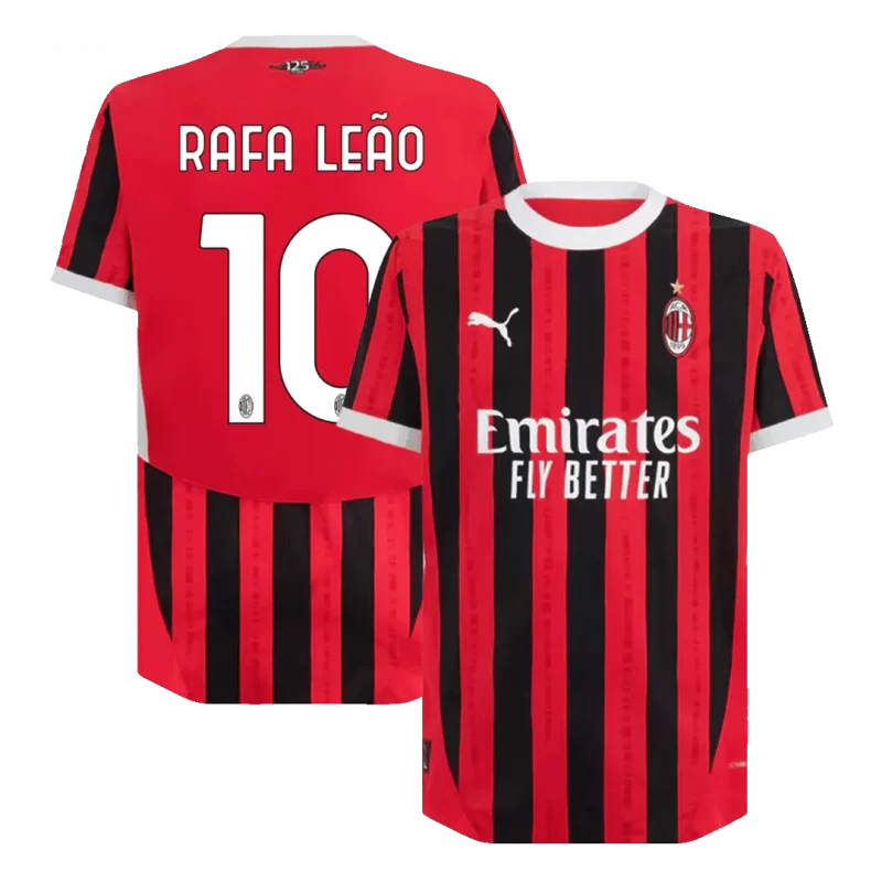 RAFA LEÃO #10 AC Milan Home Authentic Soccer Jersey - UCL