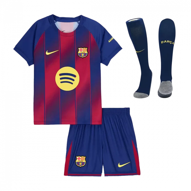 Barcelona Home Kids Soccer Jerseys Full Kit 2025/26