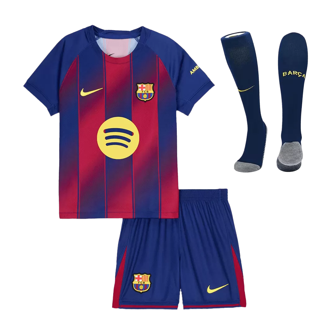 Barcelona Home Kids Soccer Jerseys Full Kit 2025/26