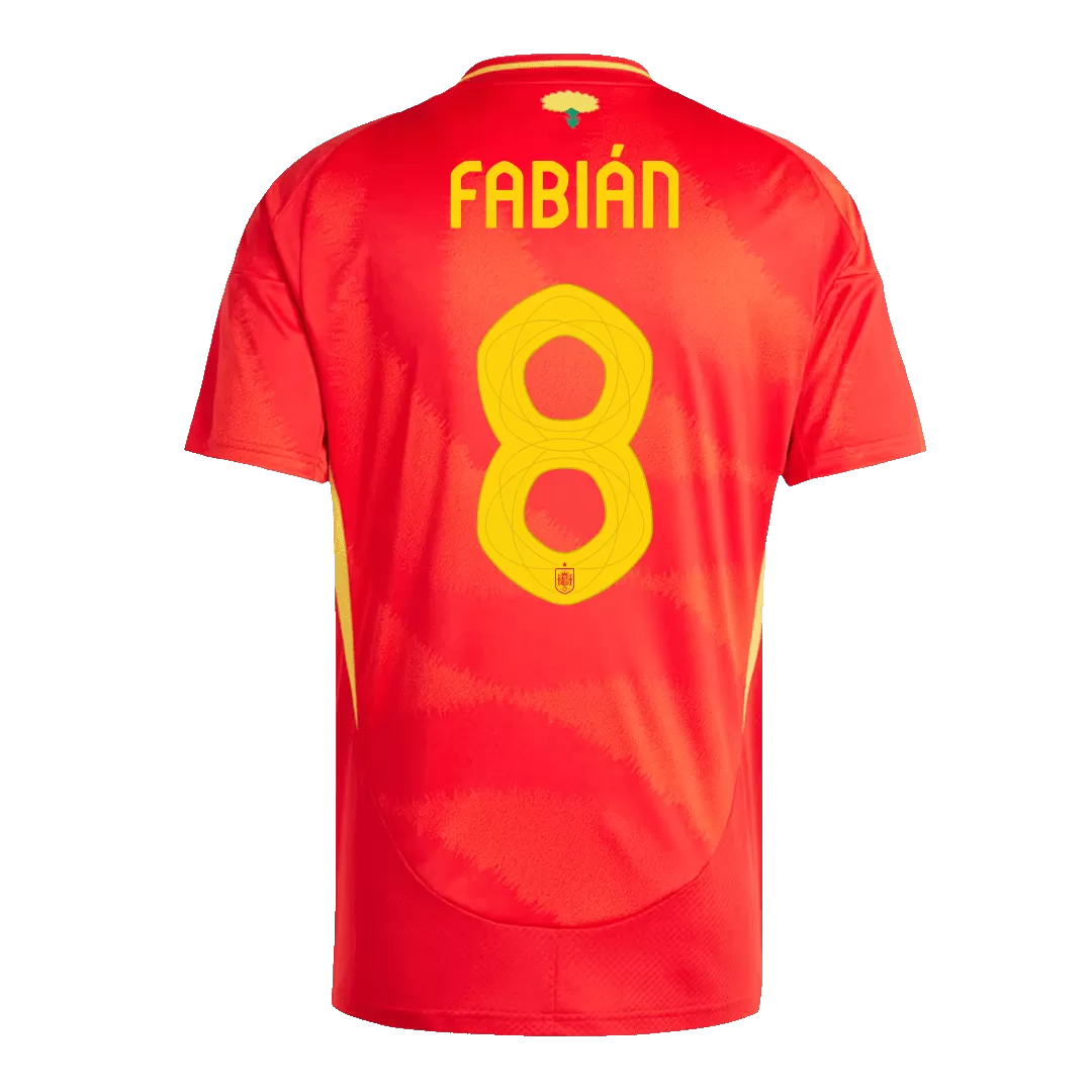FABIÁN #8 Spain Home Soccer Jersey EURO - Image 3