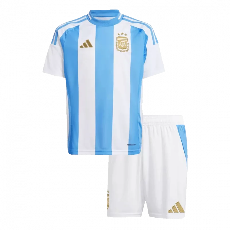 Argentina Home Kids Soccer Jerseys Kit Copa America
