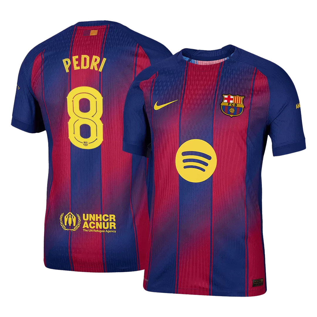 PEDRI #8 Barcelona Home Authentic Soccer Jersey 2025/26 - UCL