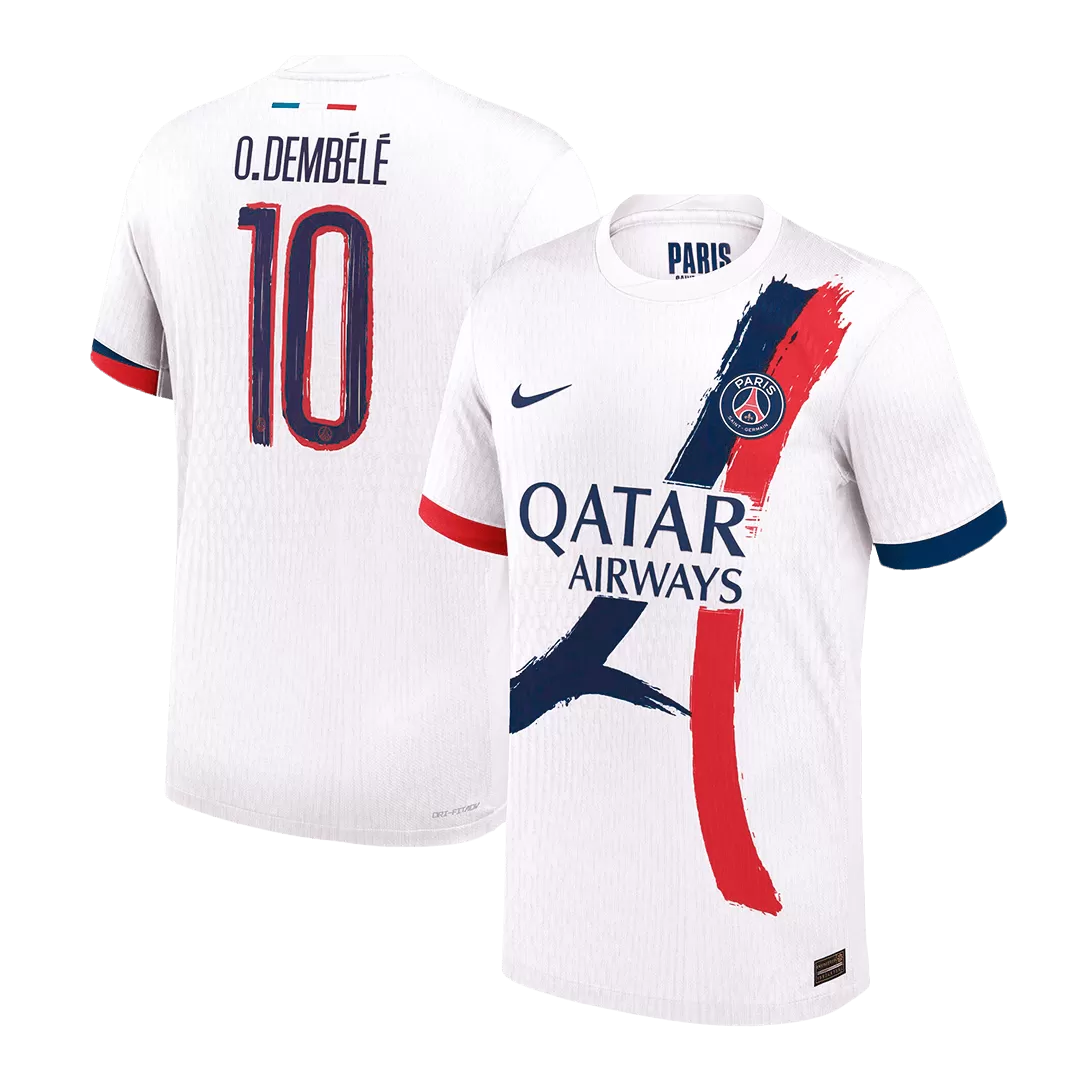 O.DEMBÉLÉ #10 PSG Away Authentic Soccer Jersey - UCL