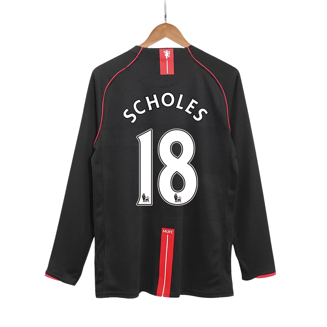 Vintage Soccer Jersey SCHOLES #18 Manchester United Away Long Sleeve 2007/08