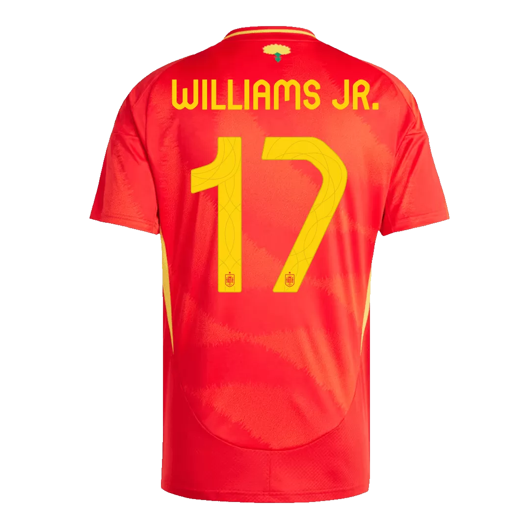 WILLIAMS JR. #17 Spain Home Soccer Jersey EURO - Image 3