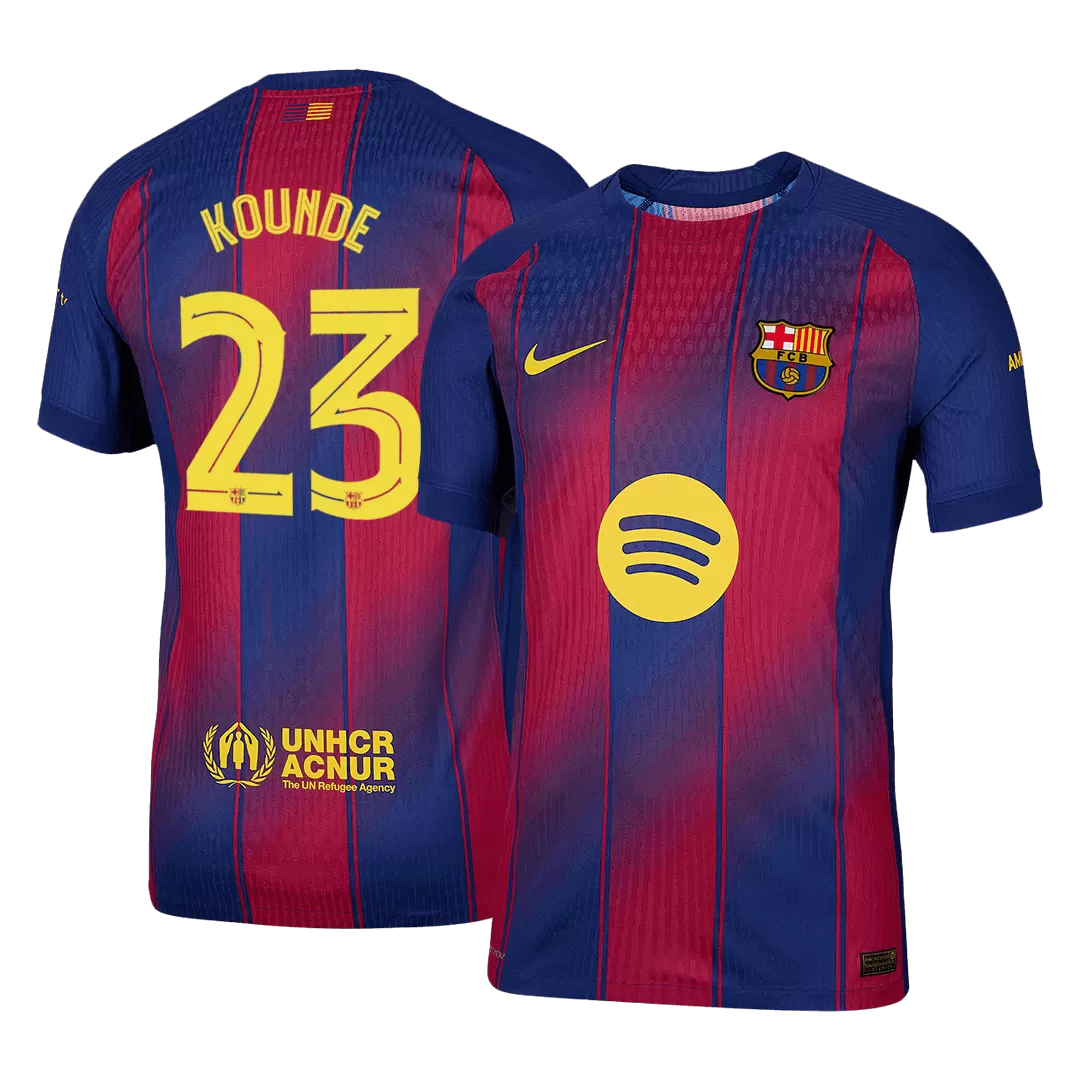 KOUNDE #23 Barcelona Home Authentic Soccer Jersey 2025/26 - UCL