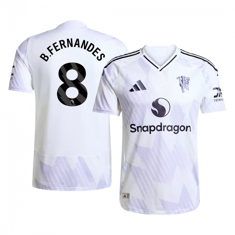B.FERNANDES #8 Manchester United Away Authentic Soccer Jersey 2025/26
