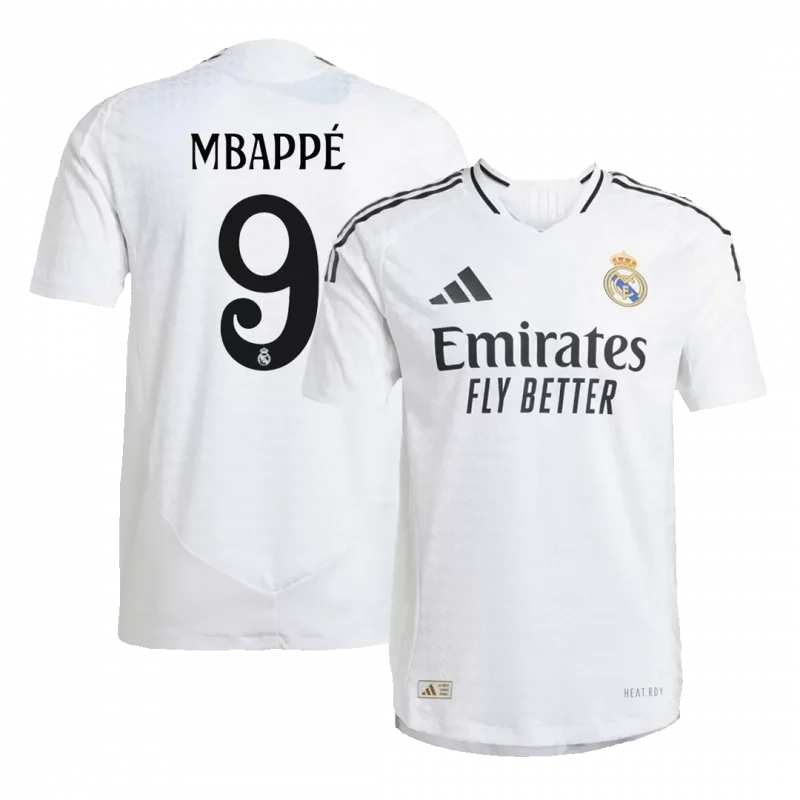 MBAPPÉ #9 Real Madrid Home Authentic Soccer Jersey