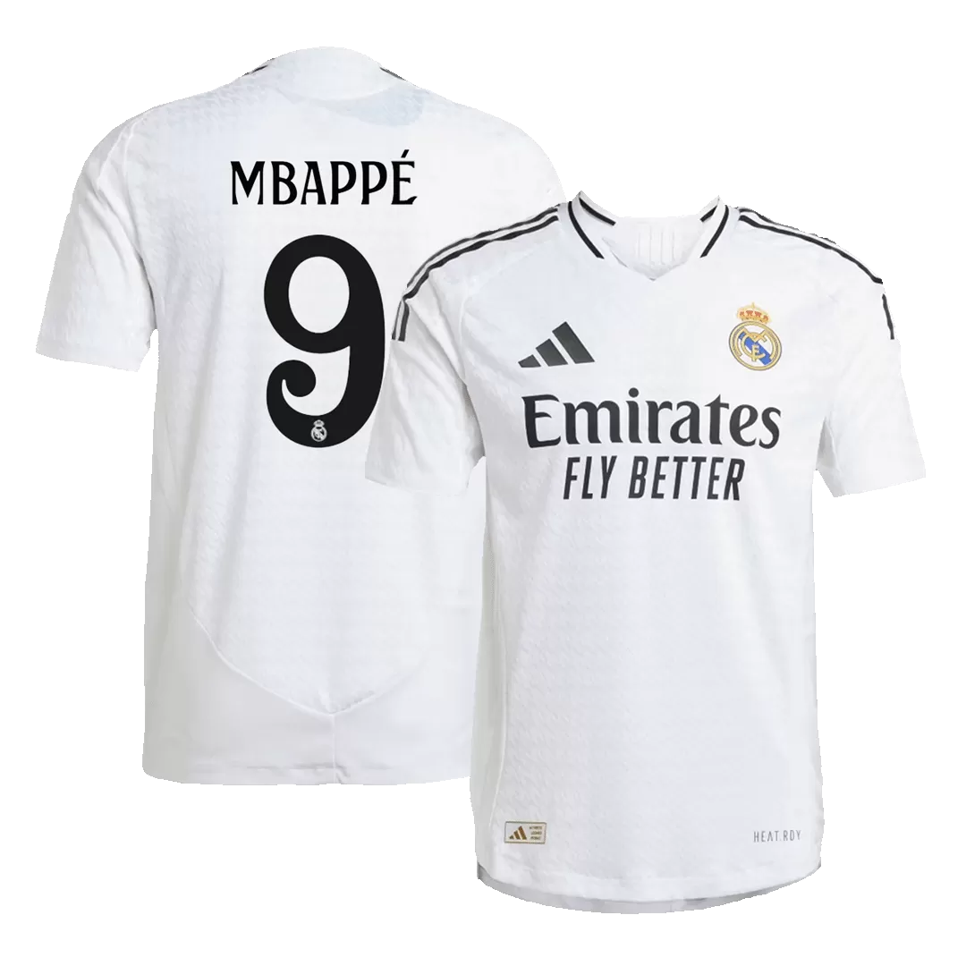 MBAPPÉ #9 Real Madrid Home Authentic Soccer Jersey