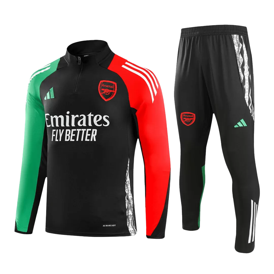 Arsenal 1/4 Zip Tracksuit Kids Black