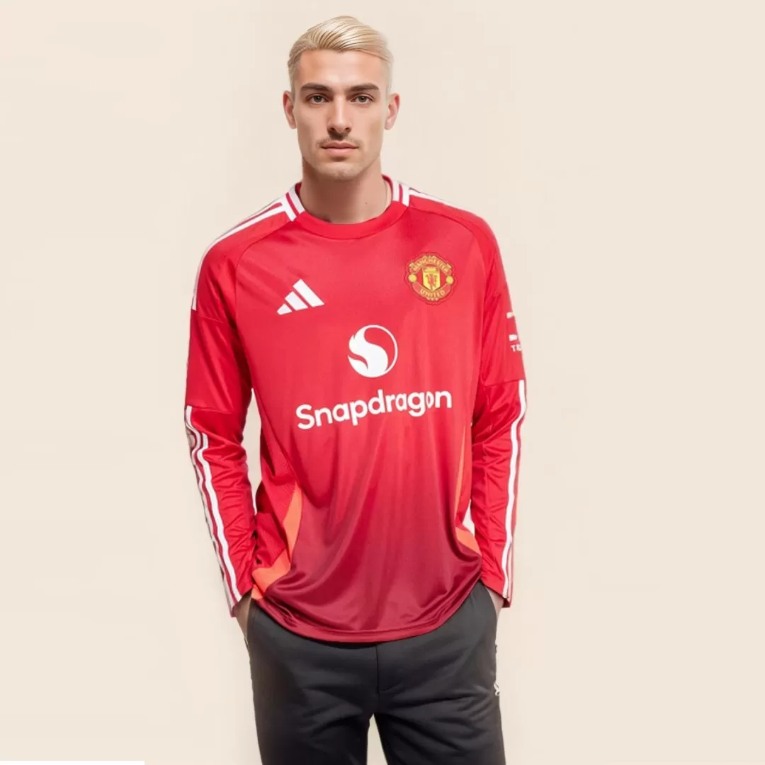 Manchester United Home Long Sleeve Jersey - Image 3