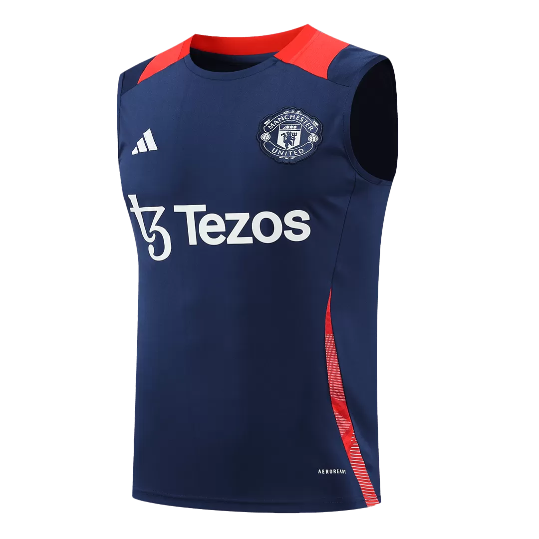 Manchester United Pre-Match Sleeveless Top Navy - Image 2