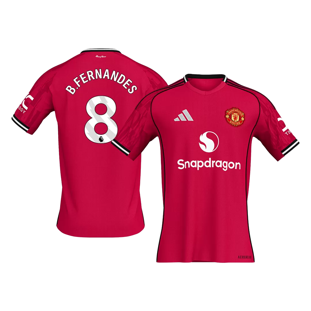 B.FERNANDES #8 Manchester United Home Soccer Jersey 2025/26