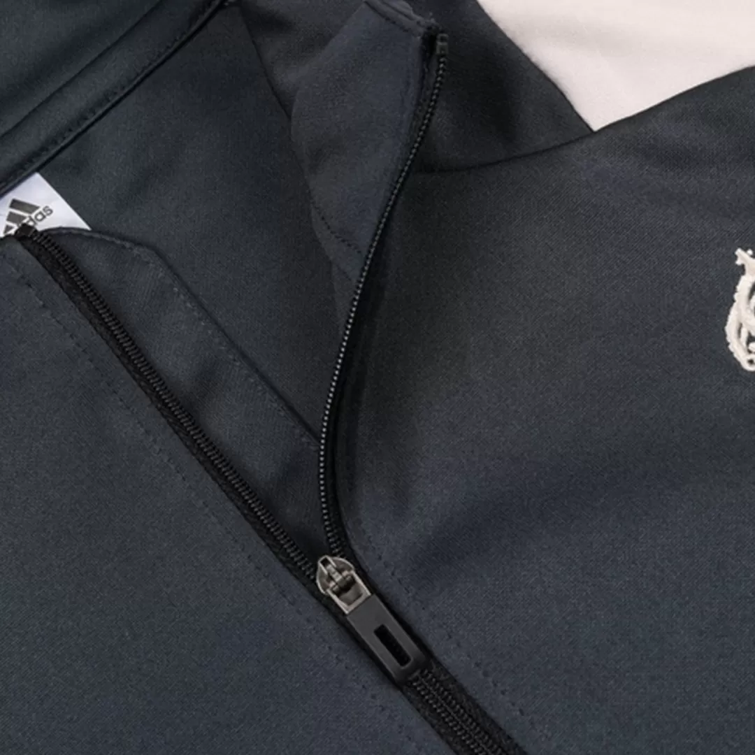 Real Madrid 1/4 Zip Tracksuit Gray - Image 6