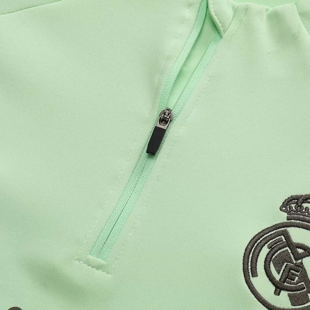 Real Madrid 1/4 Zip Tracksuit 2025/26 Kids Green - Image 7