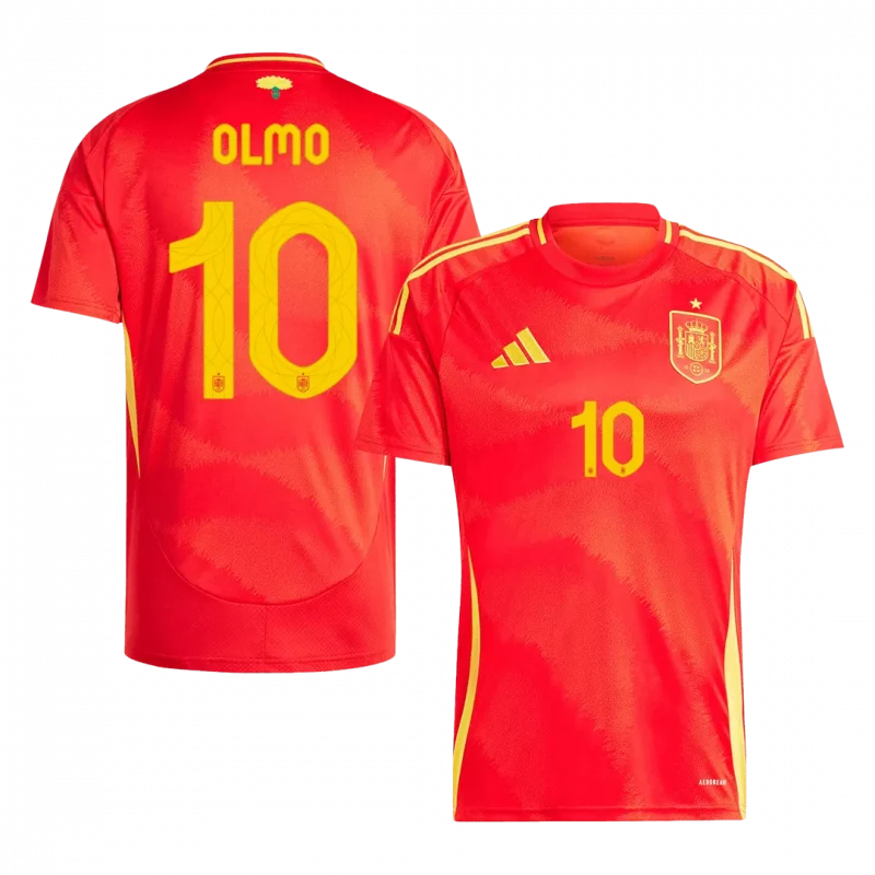 OLMO #10 Spain Home Soccer Jersey EURO