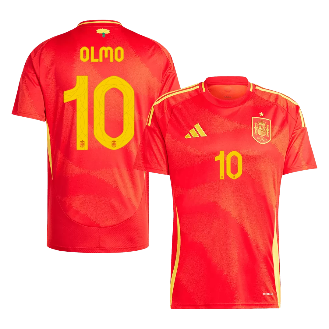OLMO #10 Spain Home Soccer Jersey EURO