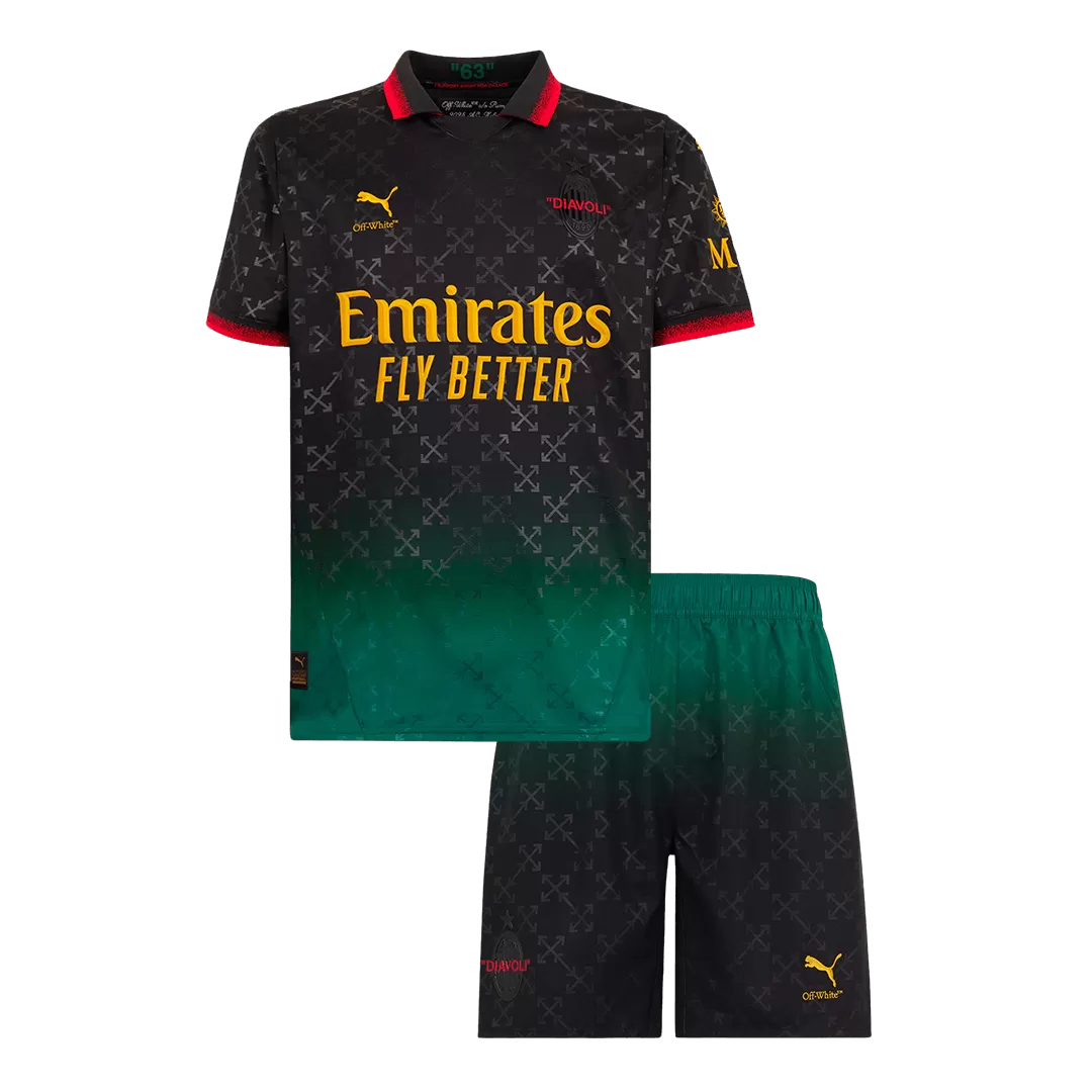 AC Milan Fourth Away Kids Soccer Jerseys Kit