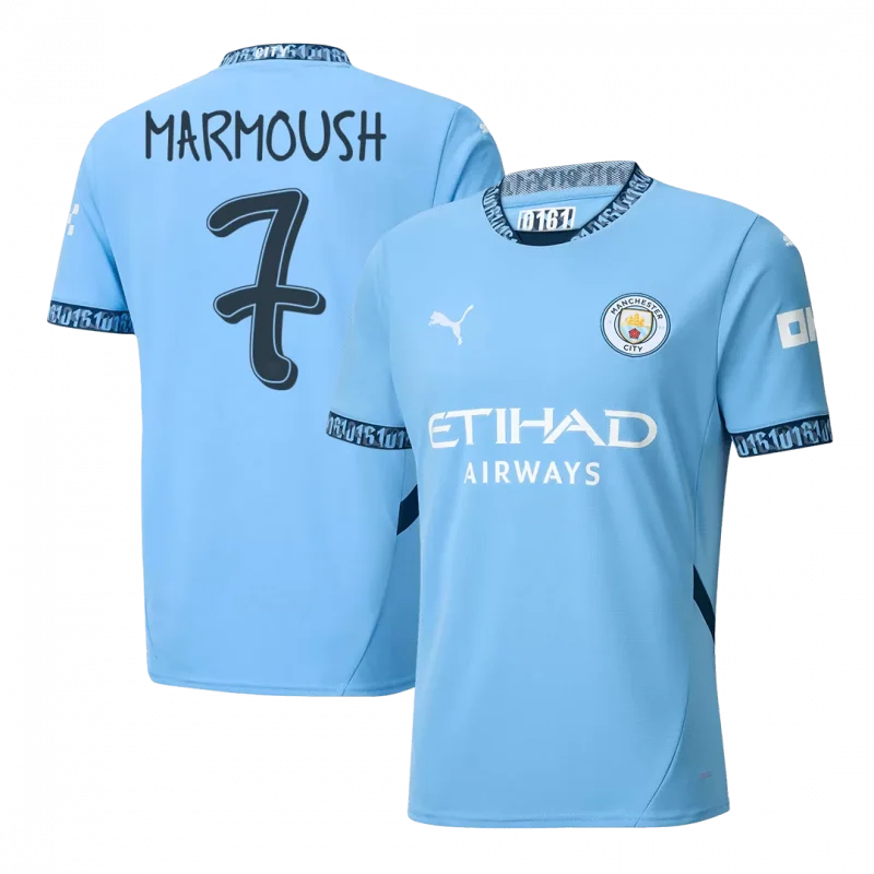 MARMOUSH #7 Manchester City Home Soccer Jersey - UCL