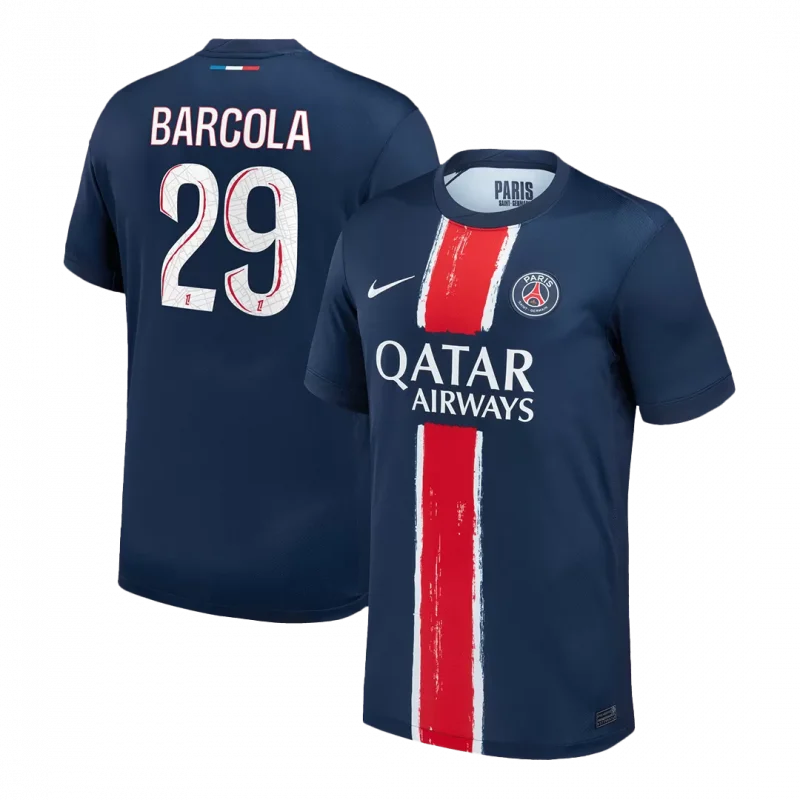 BARCOLA #29 PSG Home Authentic Soccer Jersey