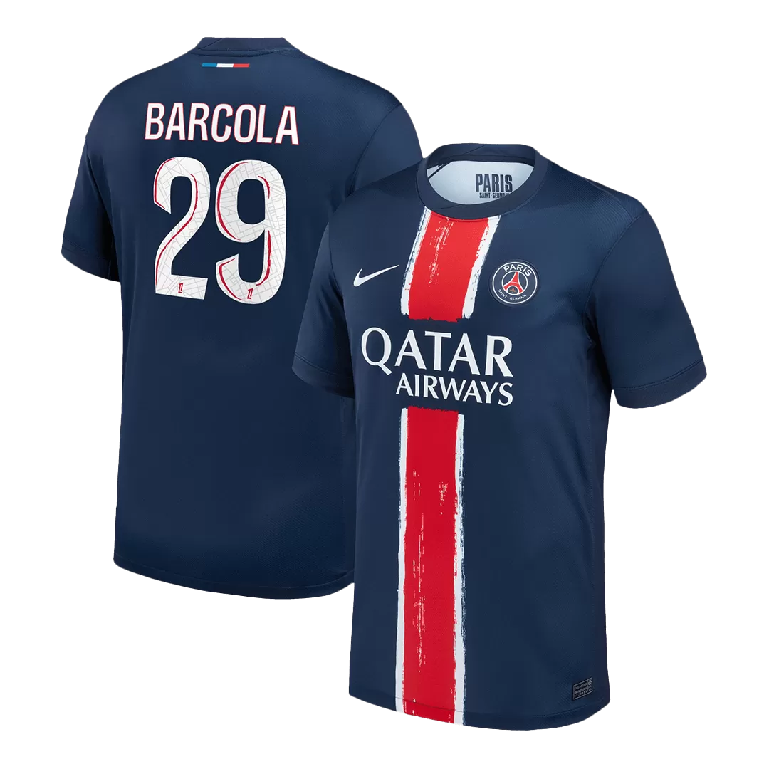 BARCOLA #29 PSG Home Authentic Soccer Jersey