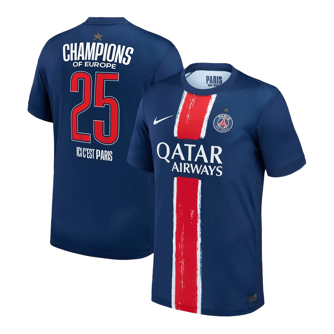 CHAMPIONS #25 PSG Home Soccer Jersey - CHAMPIONS OF EUROPE
