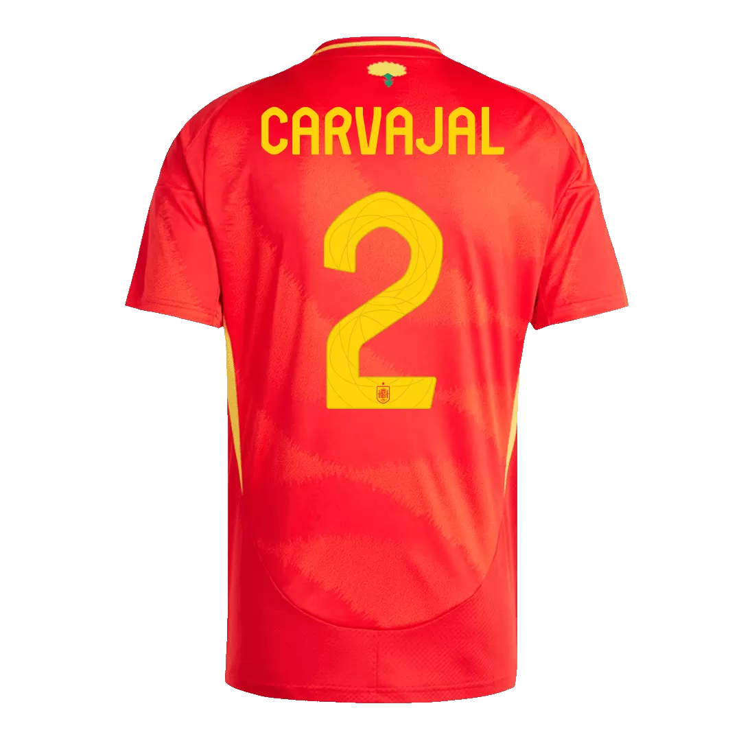 CARVAJAL #2 Spain Home Soccer Jersey EURO - Image 3
