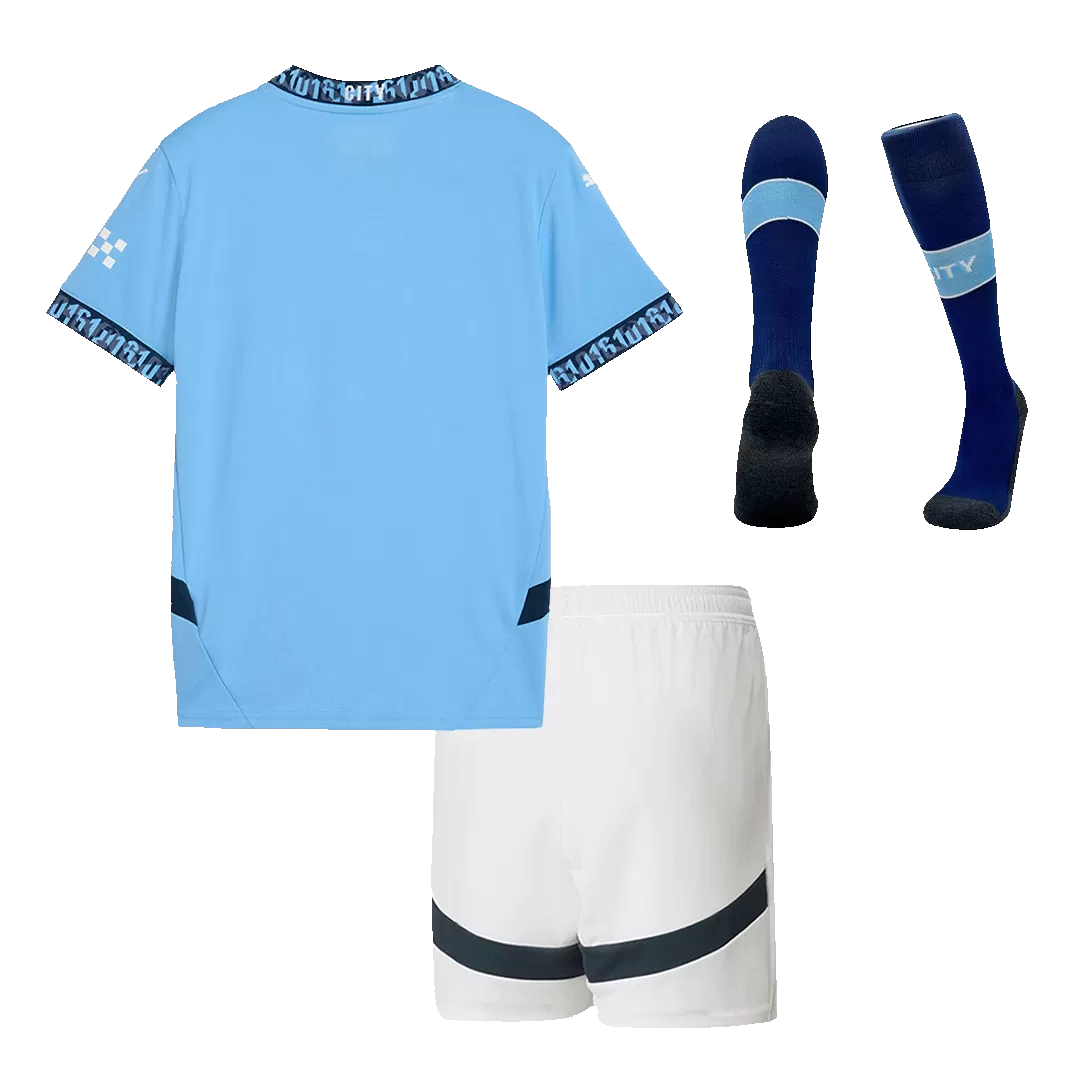 Manchester City Home Kids Soccer Jerseys Full Kit - Image 2