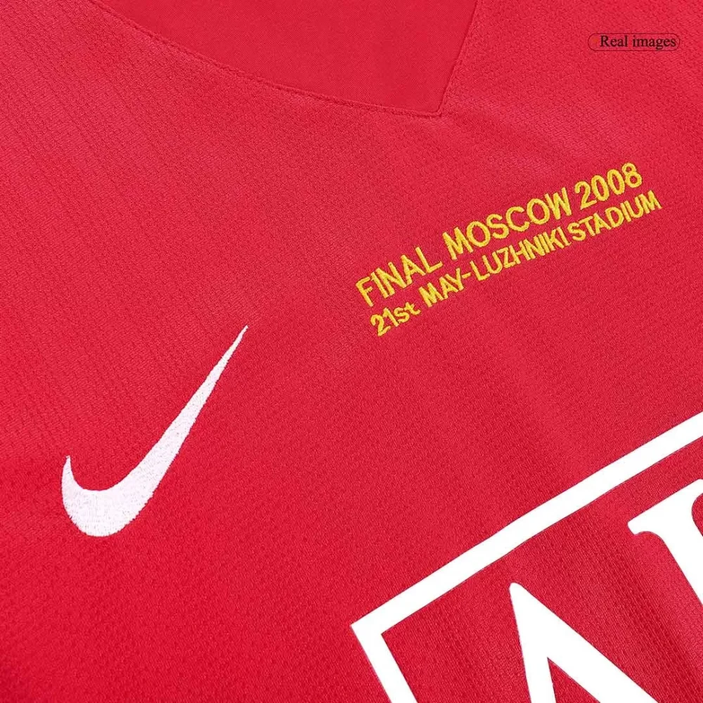 Retro Soccer Jersey Manchester United Home Long Sleeve 2007/08 - UCL - Image 6