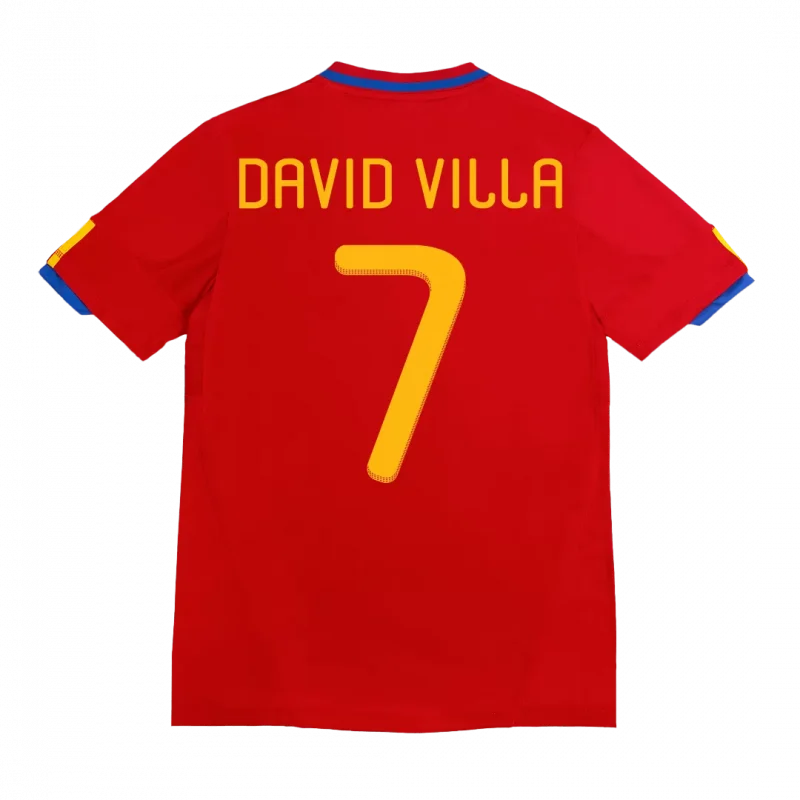 Vintage Soccer Jersey DAVID VILLA #7 Spain Home 2010