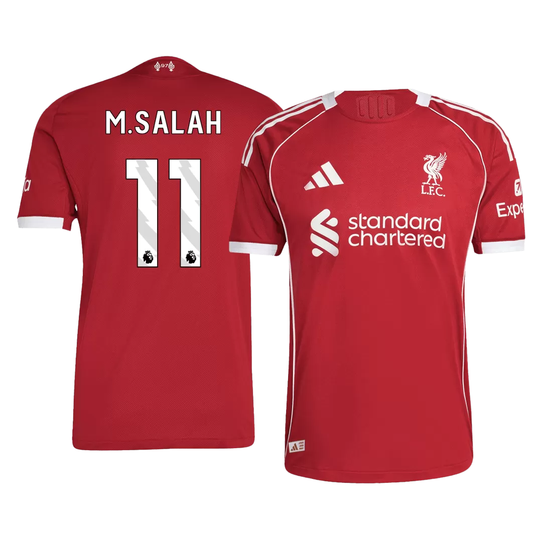 M.SALAH #11 Liverpool Home Authentic Soccer Jersey 2025/26