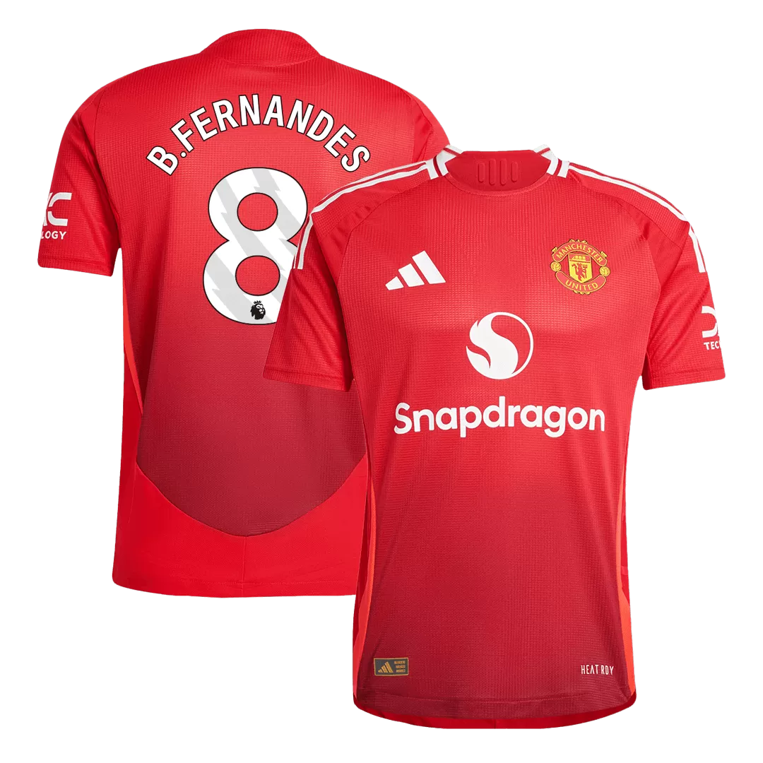 B.FERNANDES #8 Manchester United Home Authentic Soccer Jersey