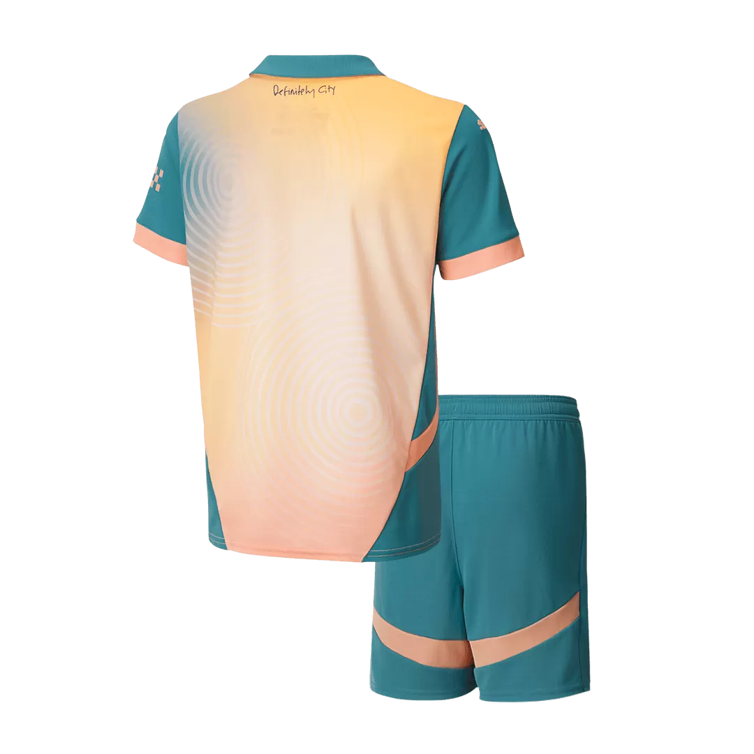 Manchester City Fourth Away Kids Soccer Jerseys Kit- Definitely City (UCL) - Image 2