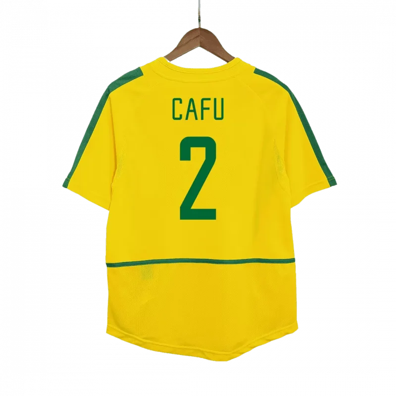 Vintage Soccer Jersey CAFU #2 Brazil Home 2002/03