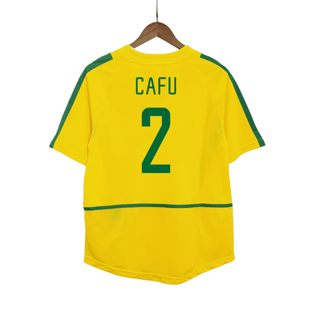 Vintage Soccer Jersey CAFU #2 Brazil Home 2002/03