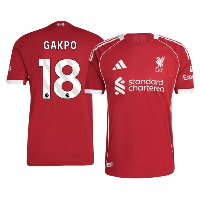 GAKPO #18 Liverpool Home Authentic Soccer Jersey 2025/26