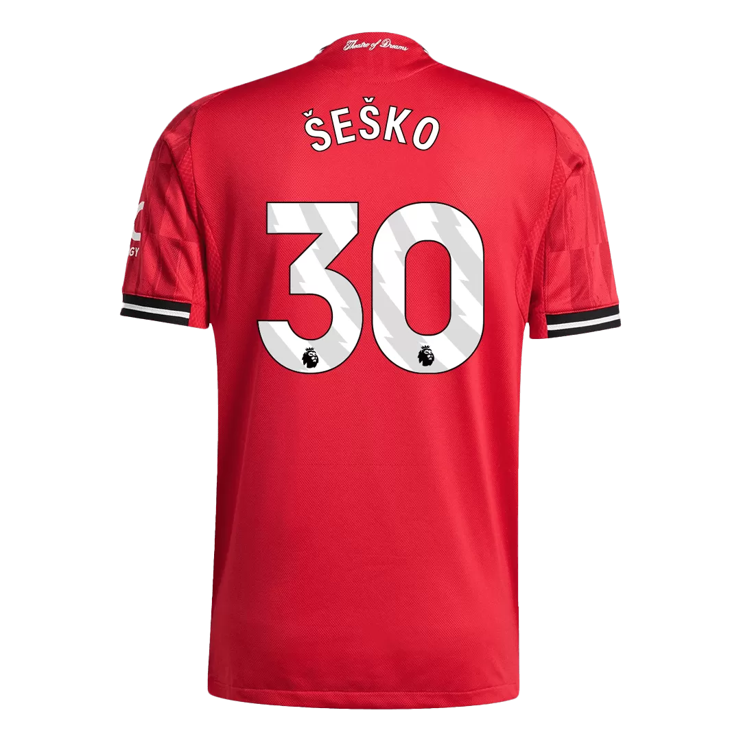 ŠEŠKO #30 Manchester United Home Authentic Soccer Jersey 2025/26 - Image 2