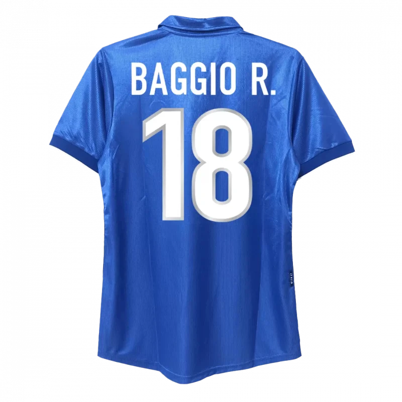 Vintage Soccer Jersey BAGGIO R. #18 Italy Home 1998