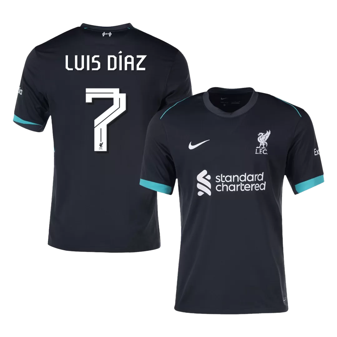 LUIS DÍAZ #7 Liverpool Away Soccer Jersey - UCL
