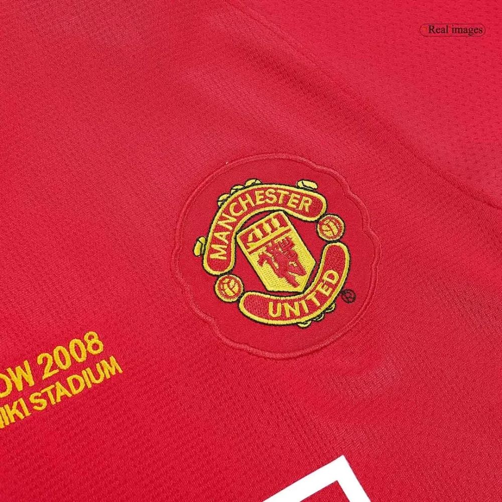 Retro Soccer Jersey Manchester United Home Long Sleeve 2007/08 - UCL - Image 7