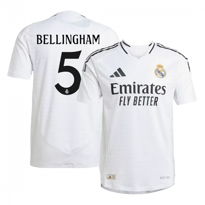 BELLINGHAM #5 Real Madrid Home Authentic Soccer Jersey