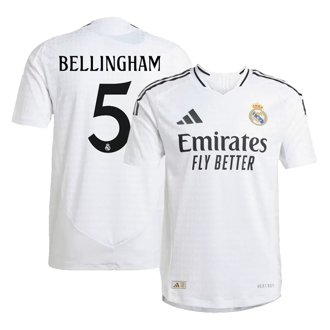 BELLINGHAM #5 Real Madrid Home Authentic Soccer Jersey