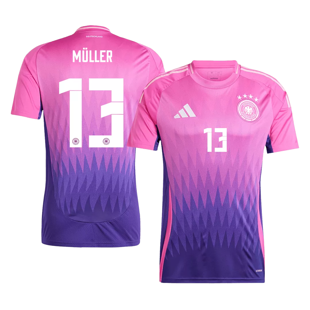MÜLLER #13 Germany Away Soccer Jersey EURO