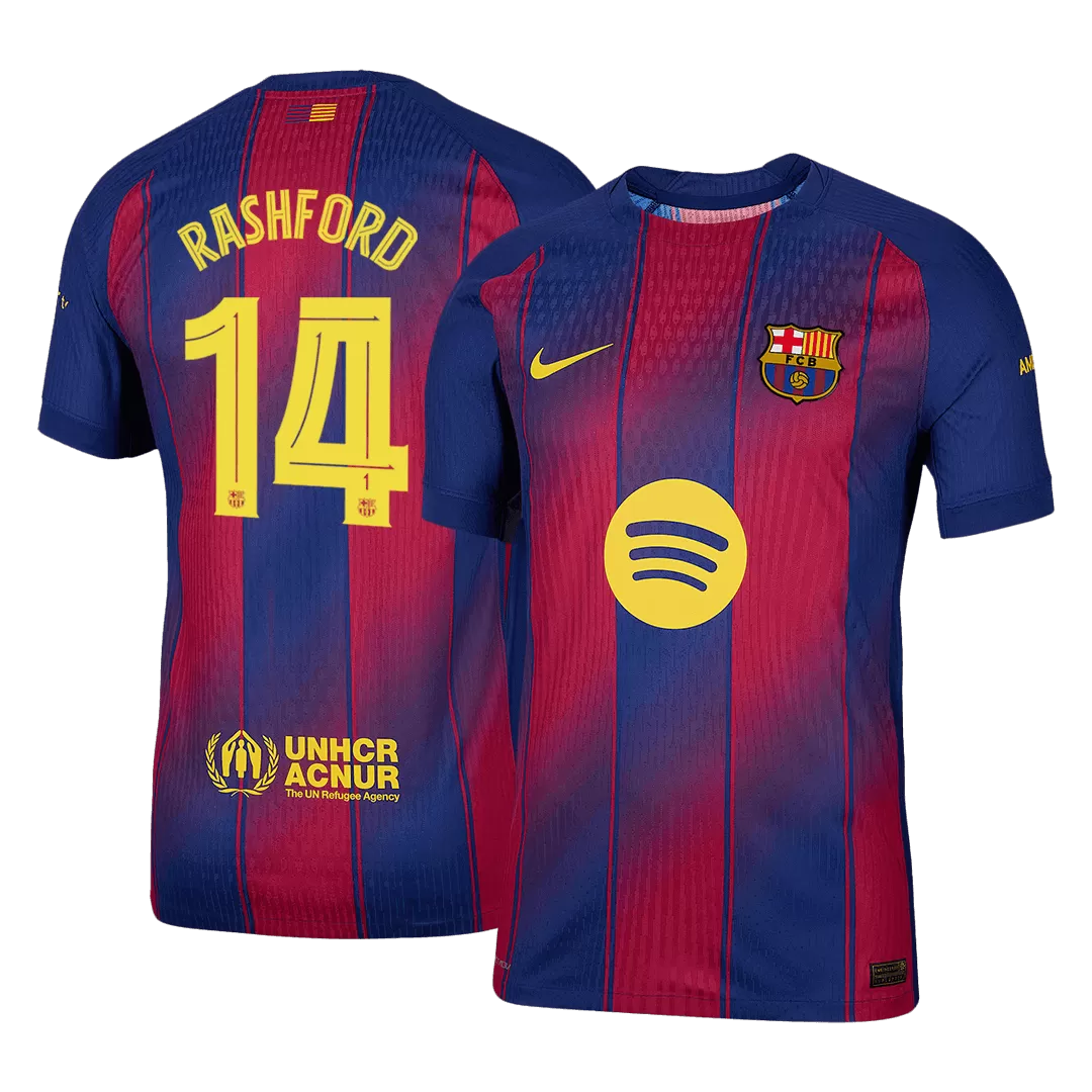 RASHFORD #14 Barcelona Home Authentic Soccer Jersey 2025/26 - UCL